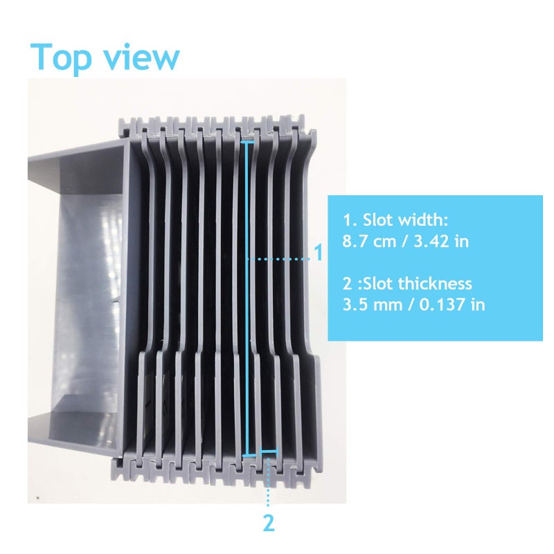 NADAMOO Time Cards Rack Retractable Time Card Holder with 10-Pocket,Plastic Wall Mounted Cards Holder Compatible with Time Card Machine Attendance Recorder Punch Clock for Office, Gray - Image 4